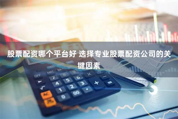 股票配资哪个平台好 选择专业股票配资公司的关键因素